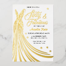 Gold Foil Luxury Gown 60:e Födelsedagsfesten Real