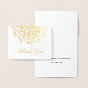 Gold Foil Mandala Elegant Tack Folierat Kort