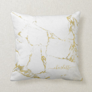 Gold foil marble agate abstrakt modern guld throw kudde