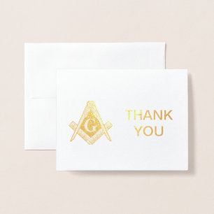 Gold Foil Masonic Freemasonry Tack Folierat Kort