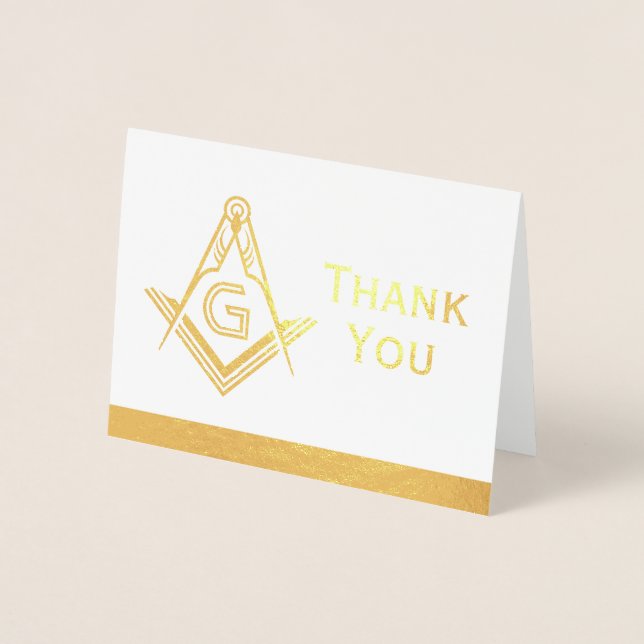 Gold Foil Masonic - tack för dina kort | Freemason (Framsida)