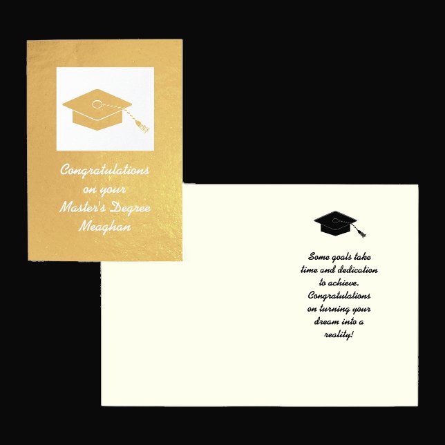 Gold Foil Master's Degree Studenten Card Folierat Kort (Skapare uppladdad)