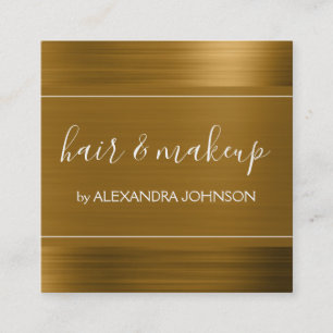 Gold Foil Modern Elegant Brushed Metall Fyrkantigt Visitkort
