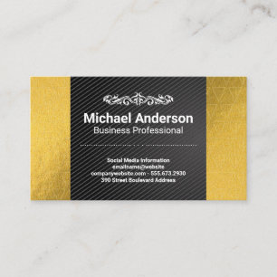 Gold Foil Mönster Kol Black Visitkort