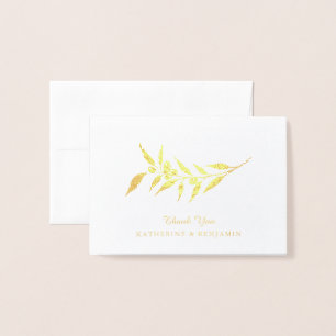 Gold Foil Olive Gren Bröllop Folierat Kort