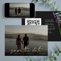 Gold Foil Onyx Black Modern Photo QR-kod