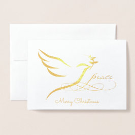 Gold Foil Peace Doves-kort Folierat Kort