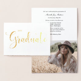 Gold Foil Photo Studenten-meddelande Folierat Kort