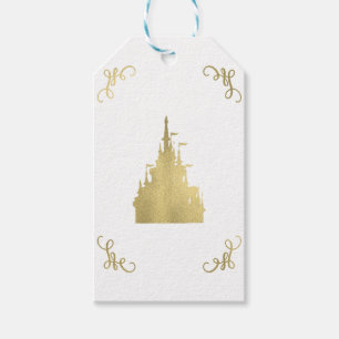 Gold Foil Princess Castle Storybook Bröllop Presentetikett