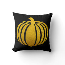 Gold Foil Pumpkin Dekorativ kudde