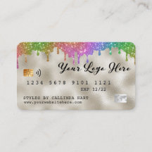 Gold Foil Rainbow Glitter Loyalty VIP Kredit