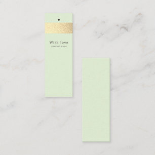 Gold Foil Rand på Mint Grönt Gift-Märkre Mini Visitkort