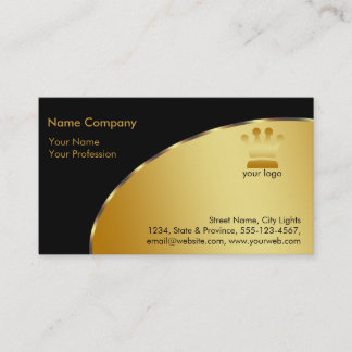 Gold Foil Retro Krona logotyp Financial Services Visitkort