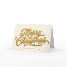 Gold Foil Retro Script Merry Christmas