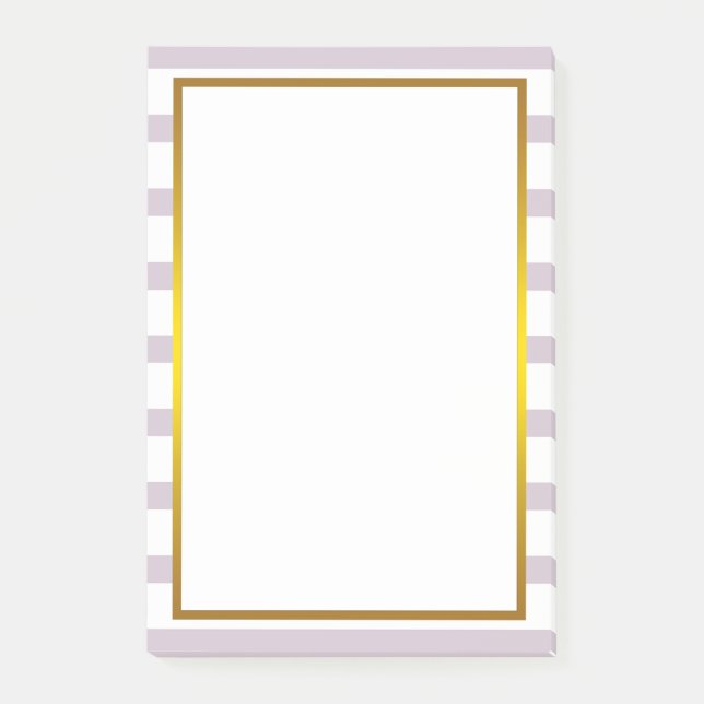 Gold Foil Rosa white Rand ren Post-it Block (Framsida)