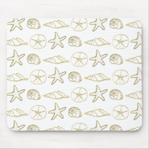 Gold Foil See Snäckors Chic Beach Elegant White Musmatta