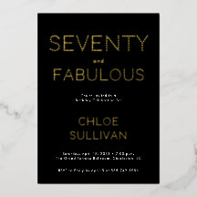 Gold Foil Seventy and Fabulous 70th Birthday Party