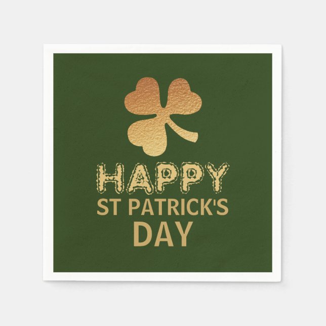 Gold Foil Shamrock, Party Pappersservett (Framsidan)