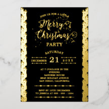 Gold Foil Sparkles God jul Party Black