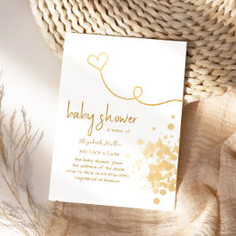Gold Foil Stänk Simple Boy Baby Shower Inbjudningar