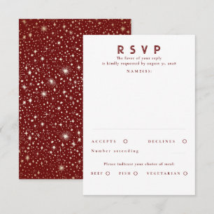 Gold Foil Stars Modern Bröllop OSA Kort