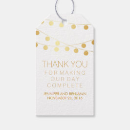 Gold Foil String Ljus Elegant bröllop Presentetikett