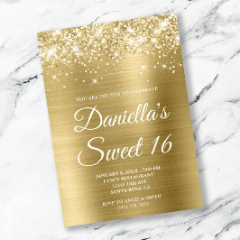 Gold Foil Sweet 16, Blek av Sparkly Glittery Inbjudningar