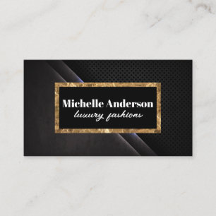 Gold Foil Trim Black Mesh Struktur Visitkort