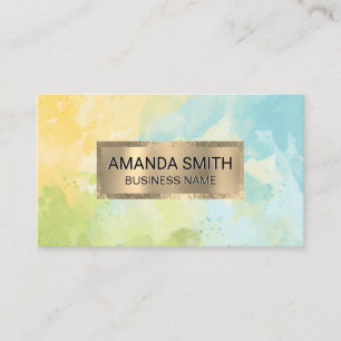 Gold Foil Trim Watercolor Struktur Visitkort