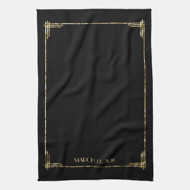 Gold Foil Underbar Gatsby Art Deco Guest Towels Kökshandduk (Vertikal)