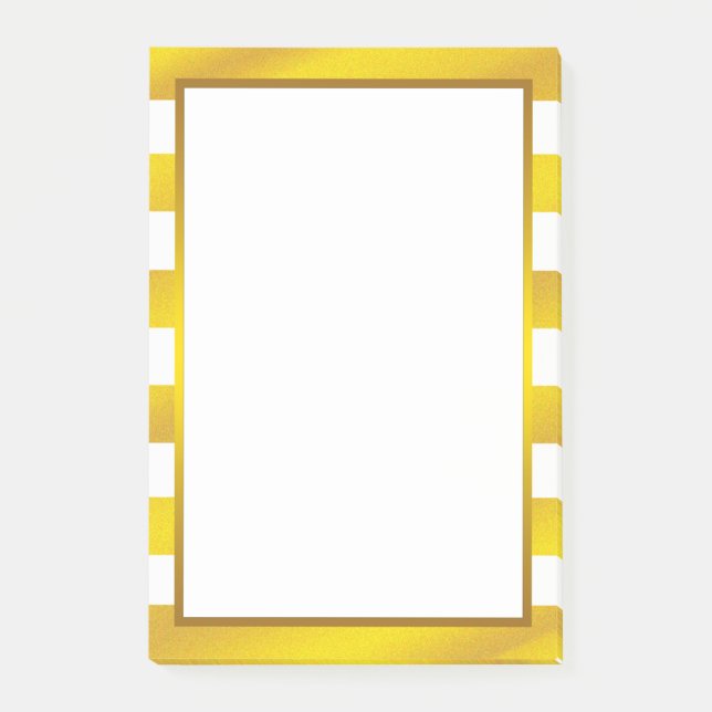Gold Foil White Golden Rand ren Post-it Block (Framsida)