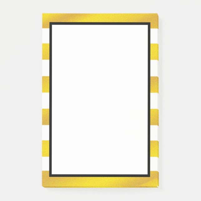 Gold Foil White Golden Rand ren Post-it Block (Framsida)