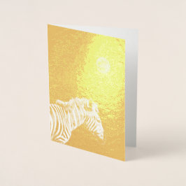 Gold Foil Zebra med Måne Folierat Kort