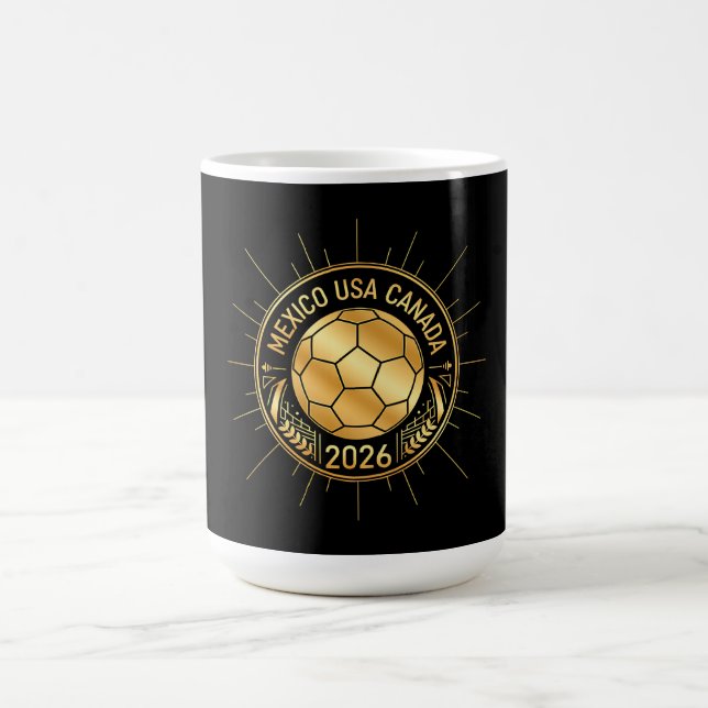 Gold Football Emblem 2026 | Mexico USA Canada Kaffemugg (Center)