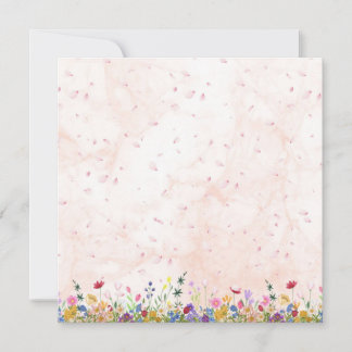 gold frame card, wildflower card, floral blank car tack kort