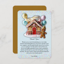 Gold Gingerbread House Baby Shower Tack Kort