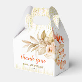 Gold Glitter Chain Yellow Orange Flower Birthday  Presentaskar