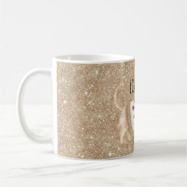Gold Glitter Dog Hearts Sweater Kaffemugg