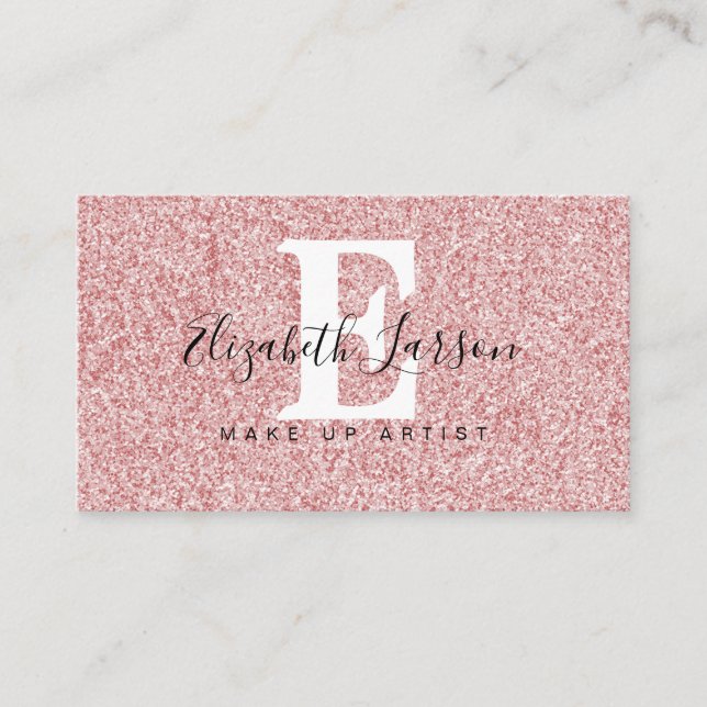 Gold Glitter Makeup Artist Hair Salon Loyalty Card Visitkort (Framsida)