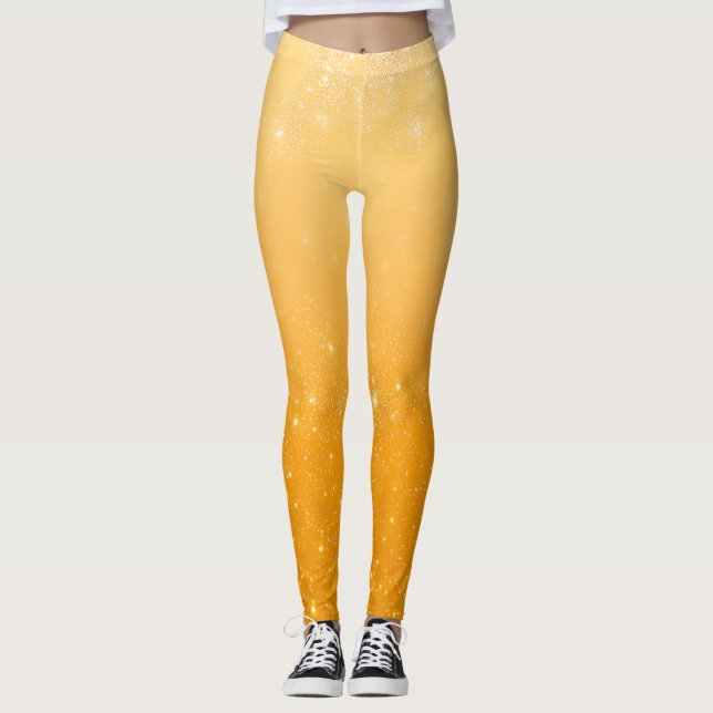 Gold Glitter Ombré Pattern – Luxury Metallic  Leggings (Framsida)