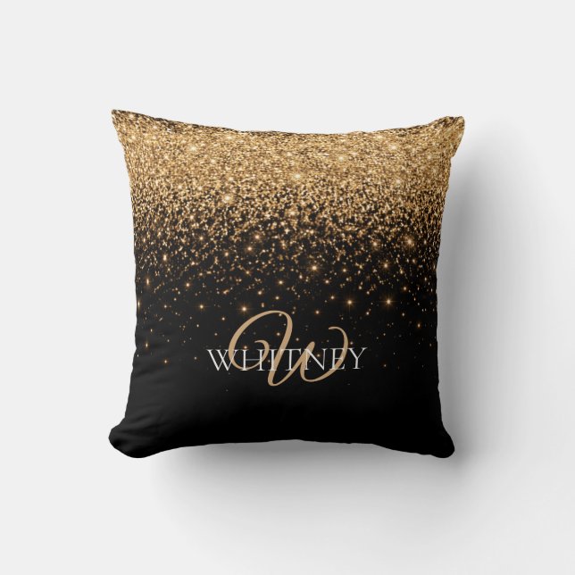 Gold Glitter Sparkle Elegant Luxury Texture        Kudde (Framsida)