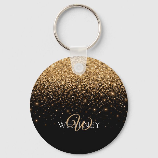 Gold Glitter Sparkle Elegant Luxury Texture        Nyckelring (Framsida)