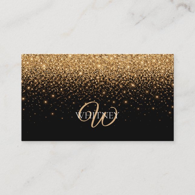 Gold Glitter Sparkle Elegant Luxury Texture        Visitkort (Framsida)