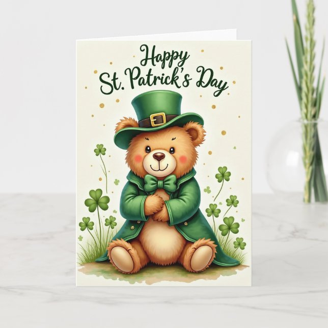 Gold Glitter St Patricks Day Card Kort (Framsida)