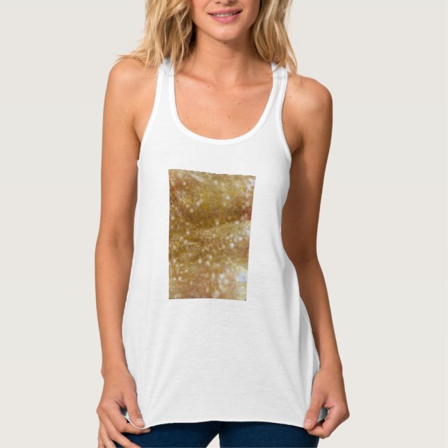 Gold Glitter Tank Top Linne Med Racerback (Framsida)