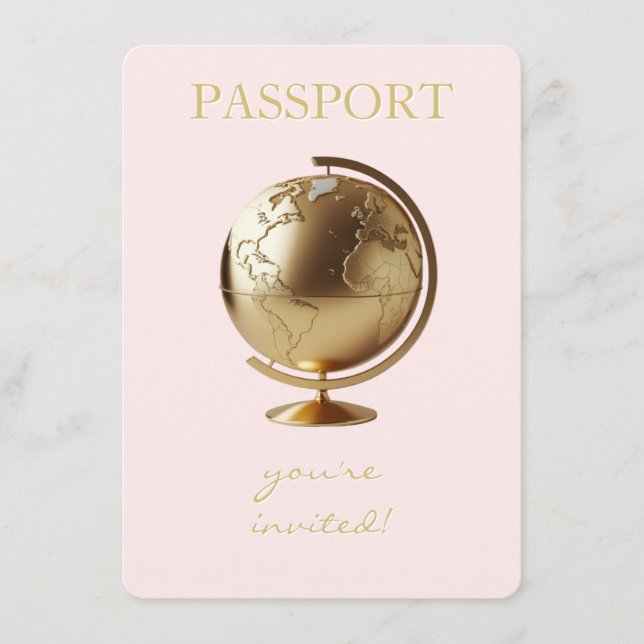 Gold Globe Passport Travel Books for Baby Tilläggskort (Framsida)