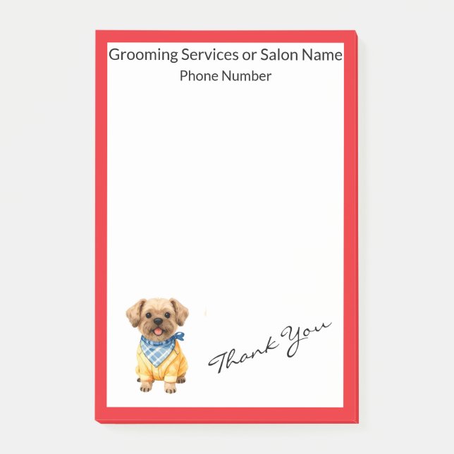 Gold Grooming Dog Personalized Elegant Collection Post-it Block (Framsida)