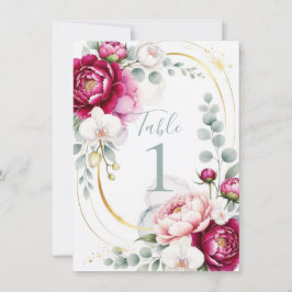 Gold Halo Garden Peonies & Orchids Floral Wedding  Inbjudningar