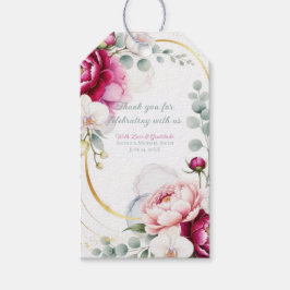 Gold Halo Garden Peonies & Orchids Floral Wedding  Presentetikett
