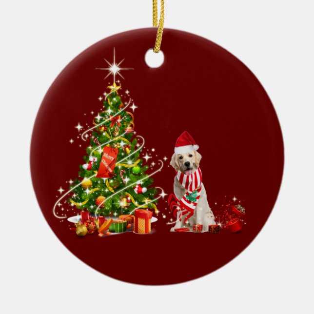 Gold-hämtning med Hat SCAft-jul Julgransprydnad Keramik (Framsidan)